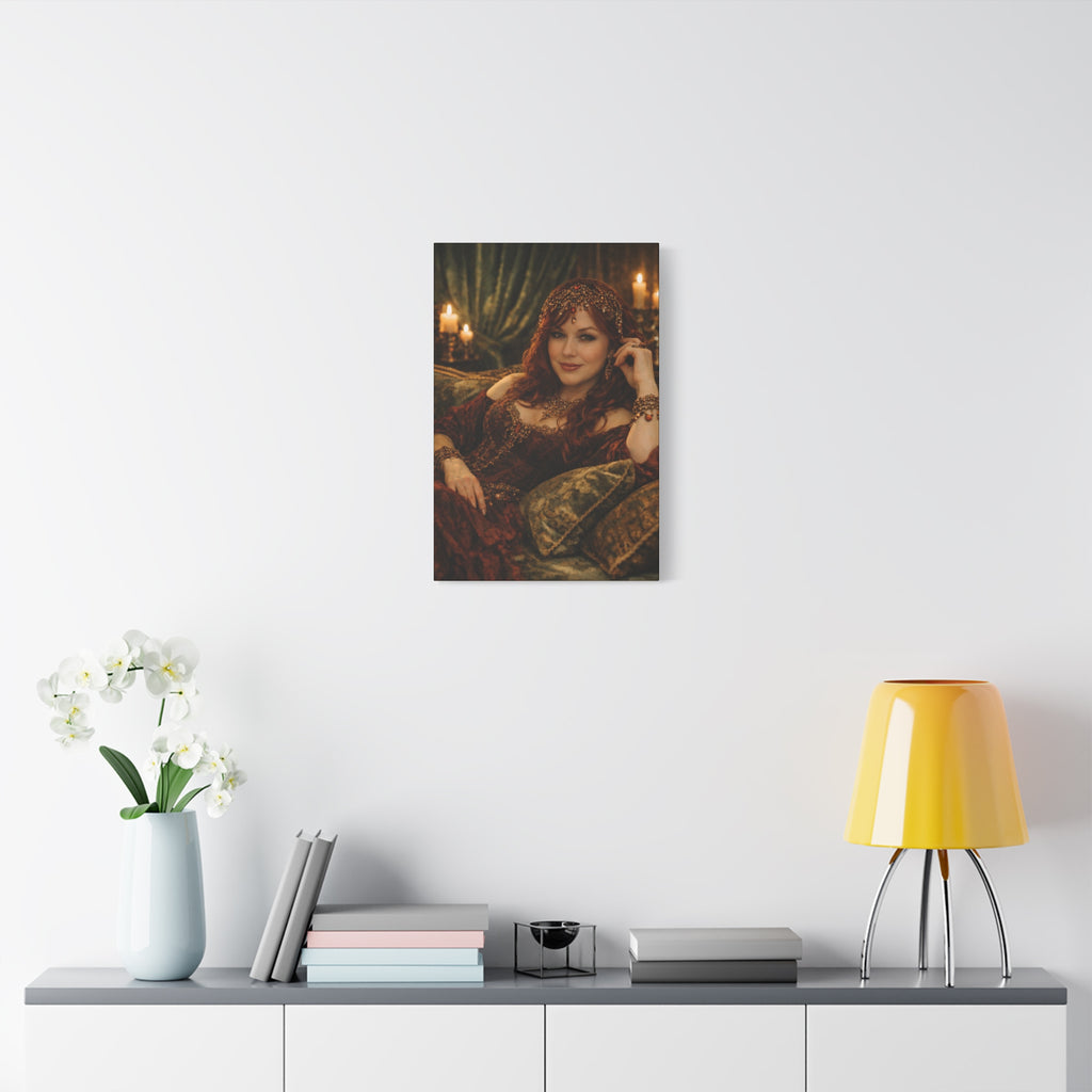 Renaissance Vampire Muse Portrait Canvas — Matte Stretched Wall Art