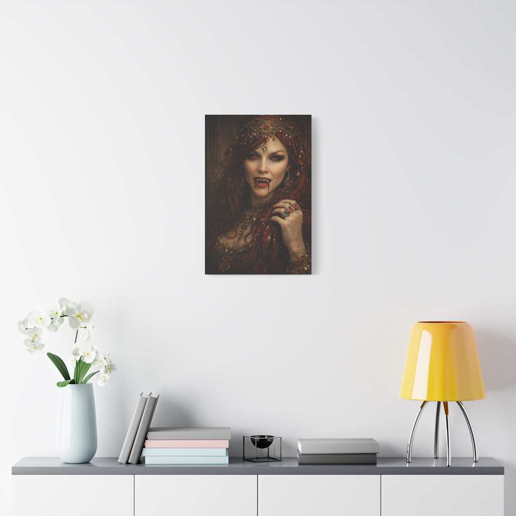 Vampire Queen Portrait Canvas — Gothic Vampire Wall Art