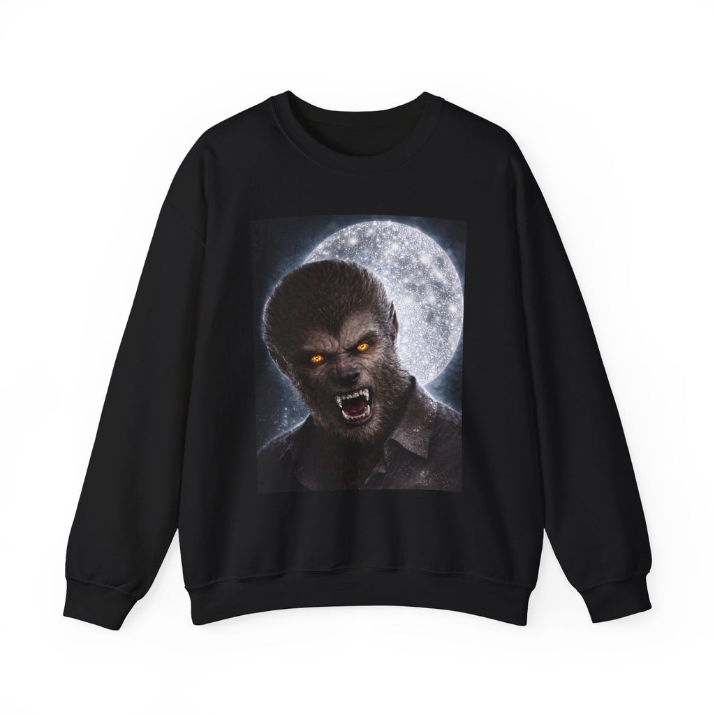 Werewolf Moon Crewneck Sweatshirt — Scary Wolf Graphic Halloween Pullover