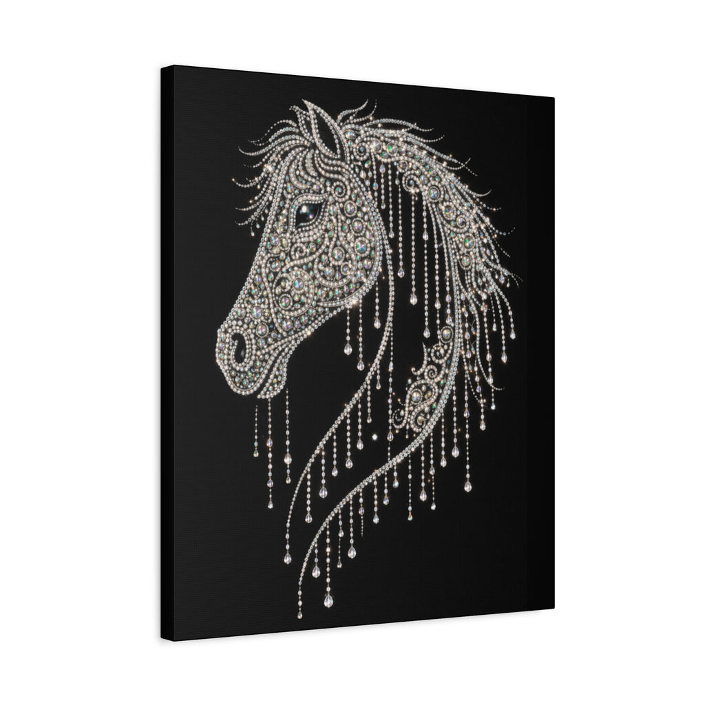 Draped Crystal Horse Matte Canvas Wall Art