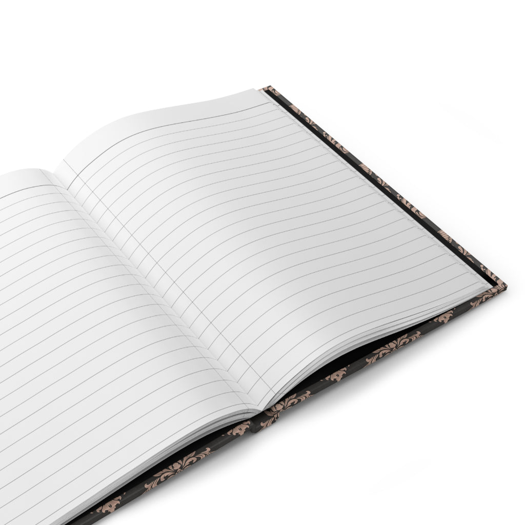 Victorian Moth Damask Hardcover Journal — Gothic Floral Notebook