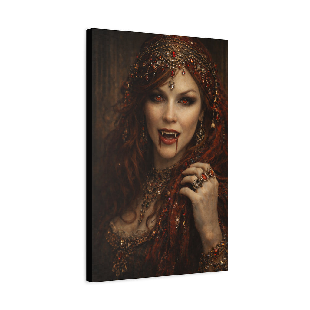Vampire Queen Portrait Canvas — Gothic Vampire Wall Art