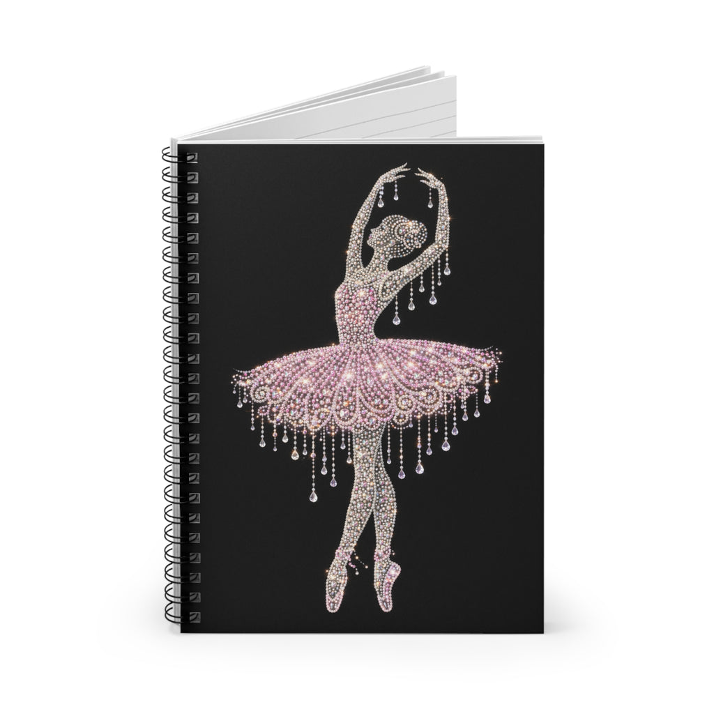 Ballet Dancer Spiral Notebook — Pink Rhinestone Tutu Journal