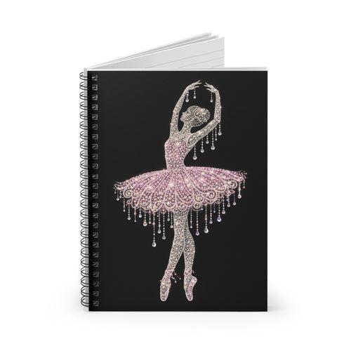 Ballet Dancer Spiral Notebook — Pink Rhinestone Tutu Journal