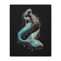 Mermaid Canvas Art — Iridescent Jewel-Embellished Mermaid Wall Decor