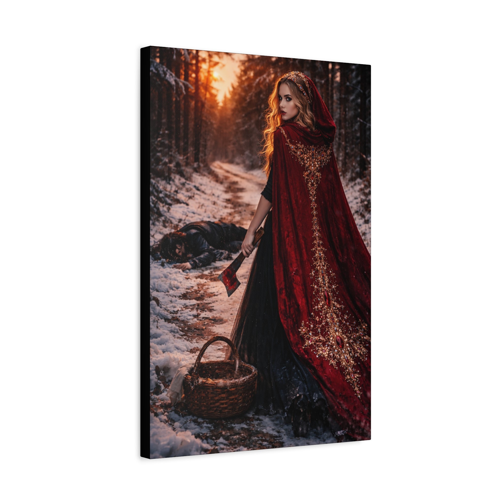 Fairy Tale Red Riding Hood Canvas Print — Matte Stretched Wall Art