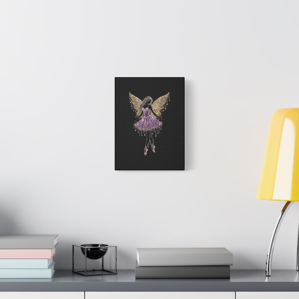 Fairy Ballerina Canvas Art — Sparkling Purple & Gold Wall Decor