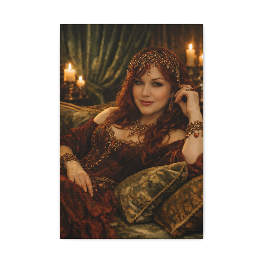 Renaissance Vampire Muse Portrait Canvas — Matte Stretched Wall Art