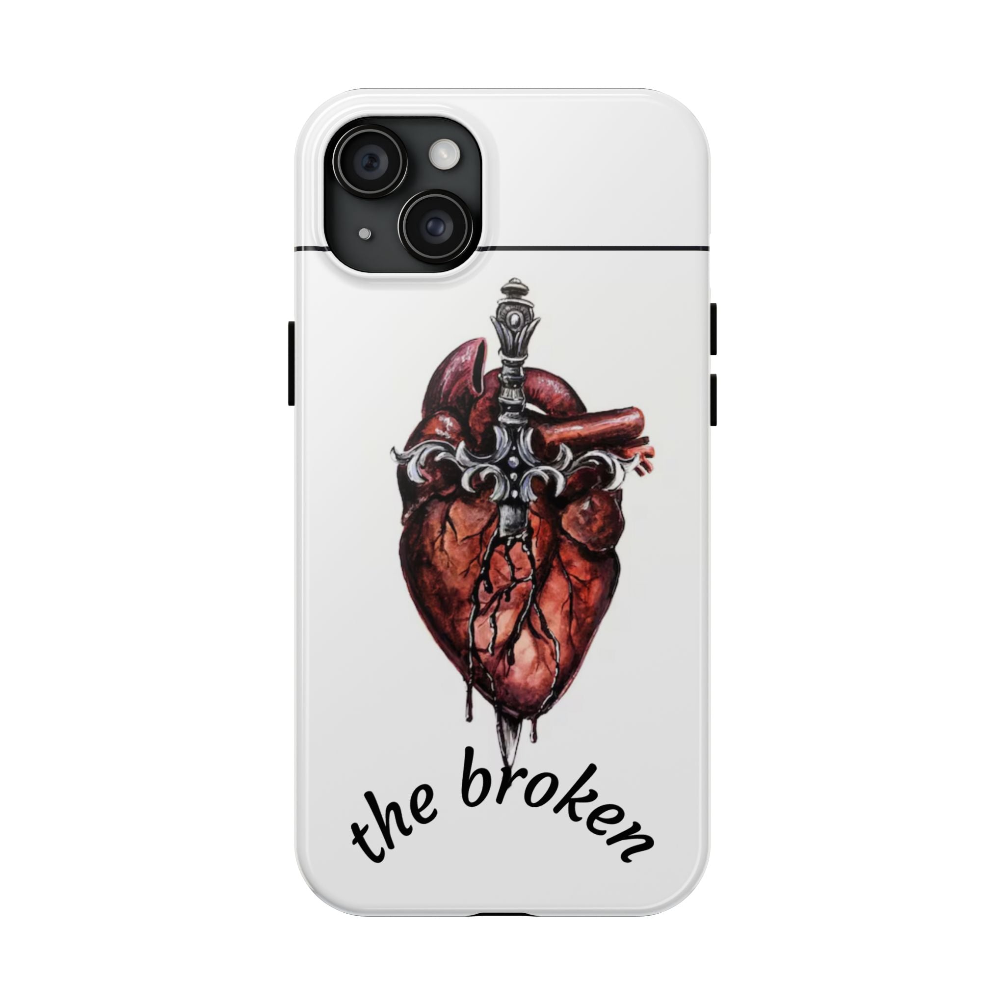 Heart and Dagger Tough Phone Case — “the broken” Gothic Protective Phone Cover