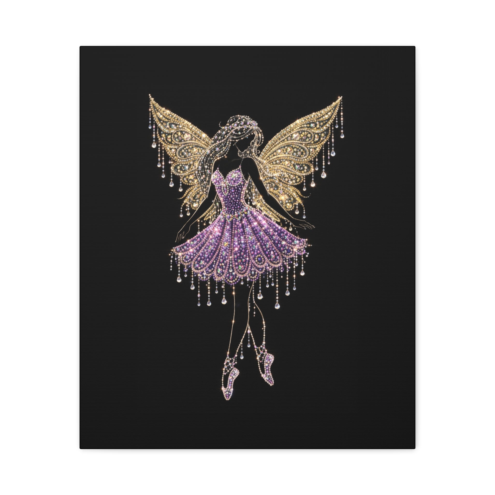 Fairy Ballerina Canvas Art — Sparkling Purple & Gold Wall Decor