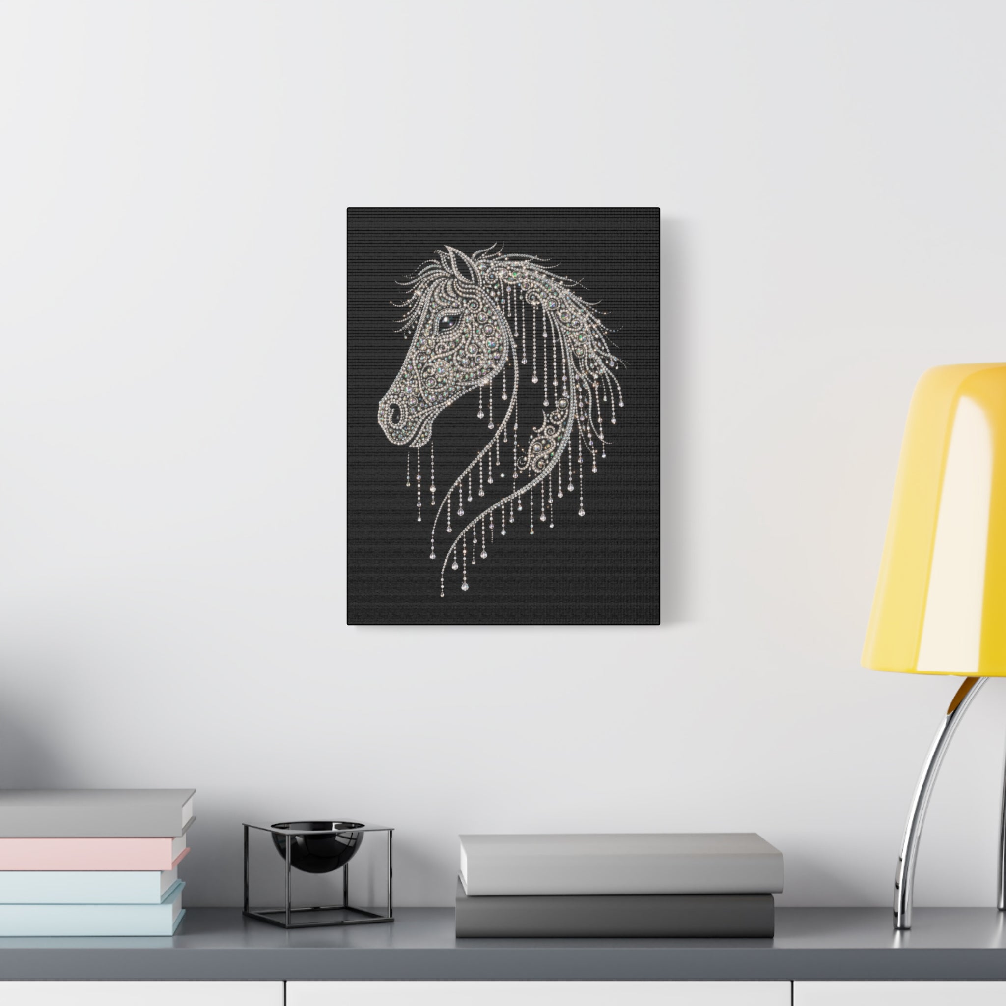 Draped Crystal Horse Matte Canvas Wall Art