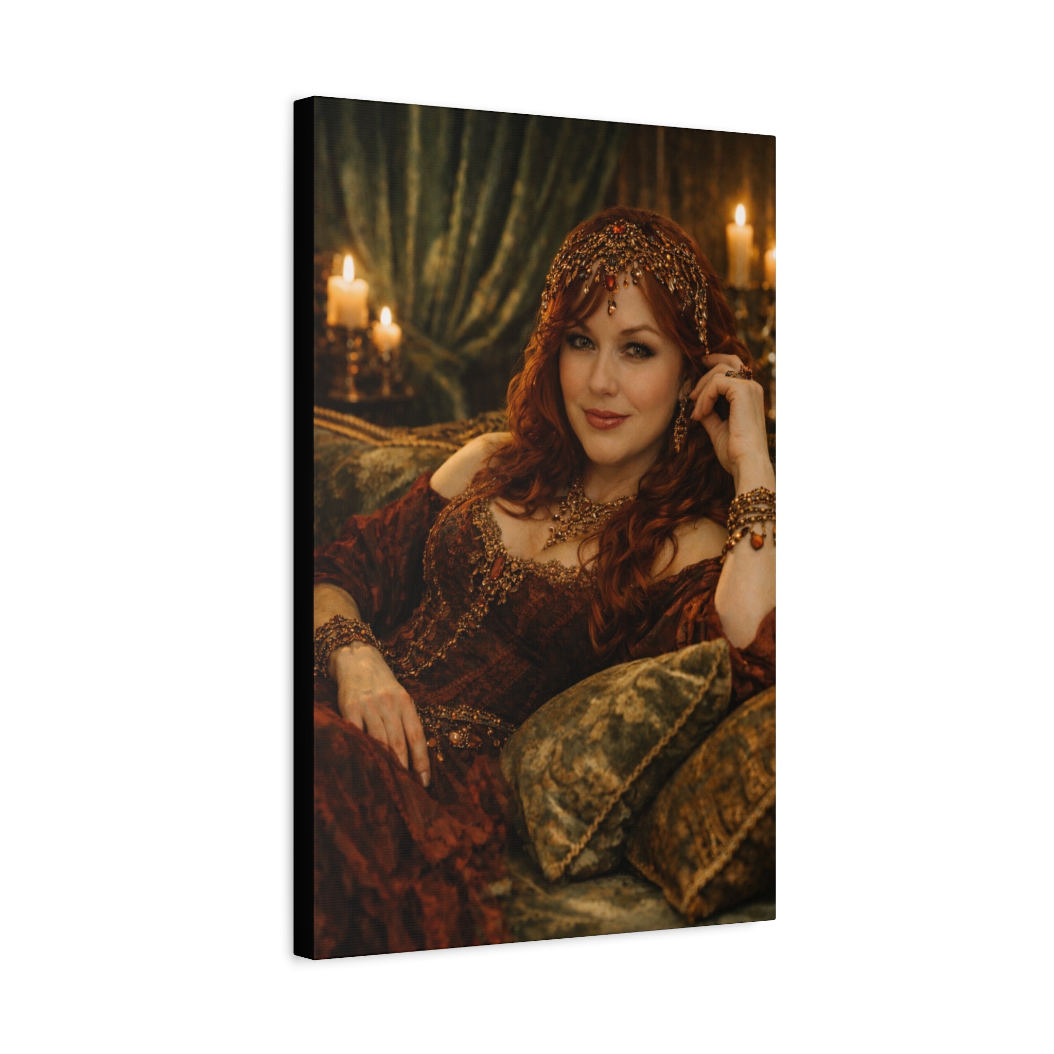 Renaissance Vampire Muse Portrait Canvas — Matte Stretched Wall Art