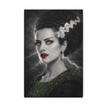 Gothic Lightning Bride Canvas Art — Dramatic Portrait with Gold Eyes