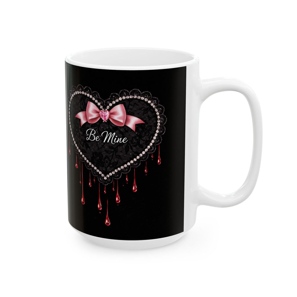 Dripping Heart Gothic Ceramic Mug – Dark Valentine Coffee Cup (11oz, 15oz)