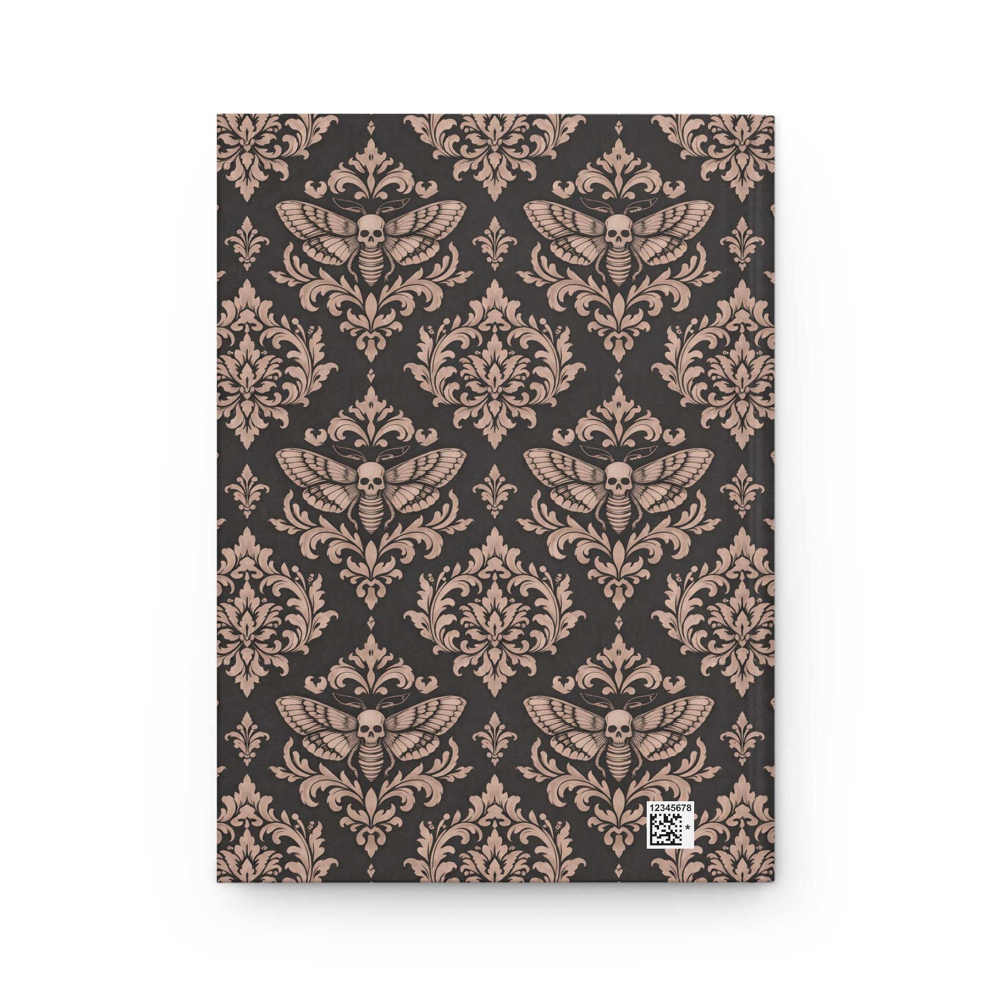 Victorian Moth Damask Hardcover Journal — Gothic Floral Notebook