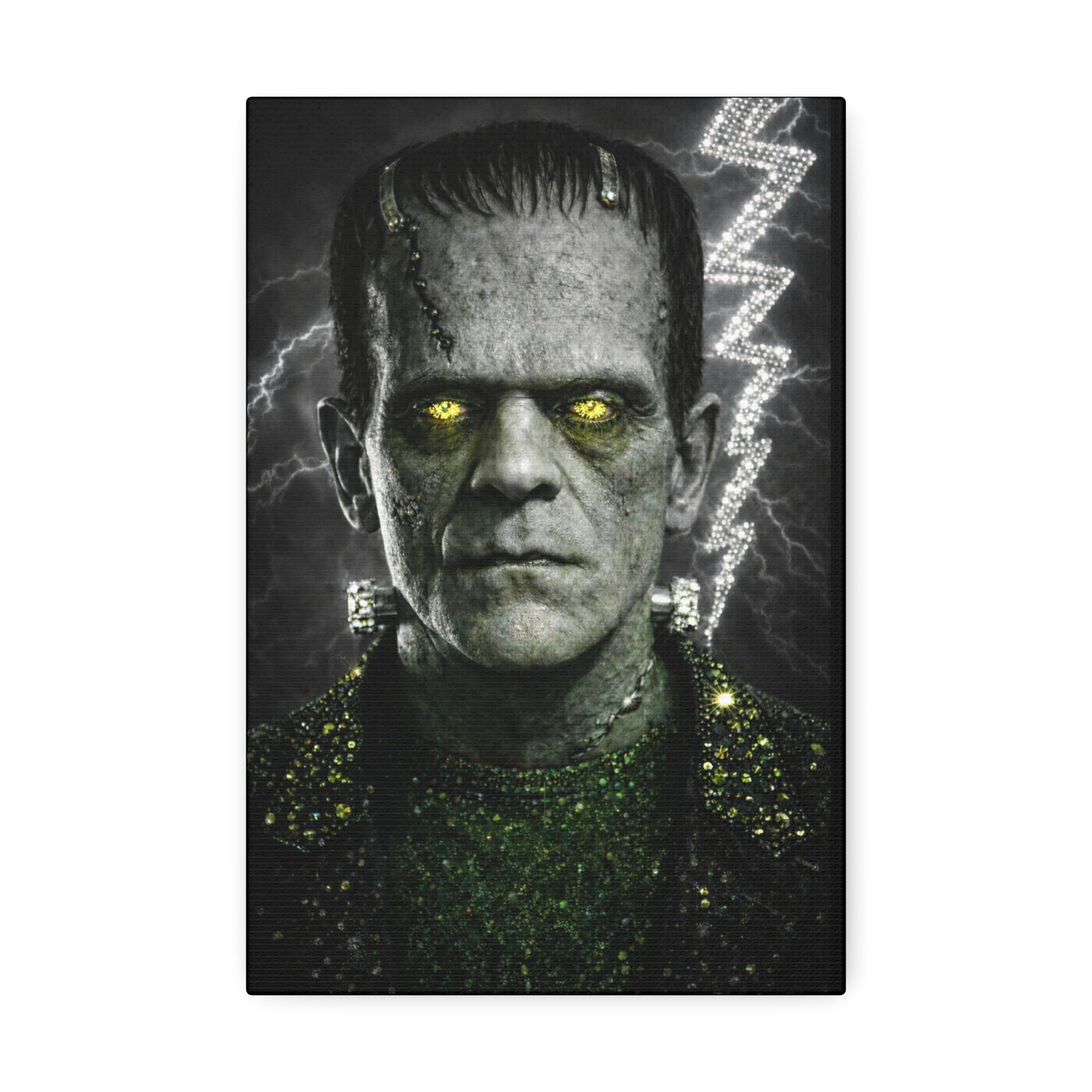 Frankenstein Portrait Canvas — Vintage Horror Monster Wall Art