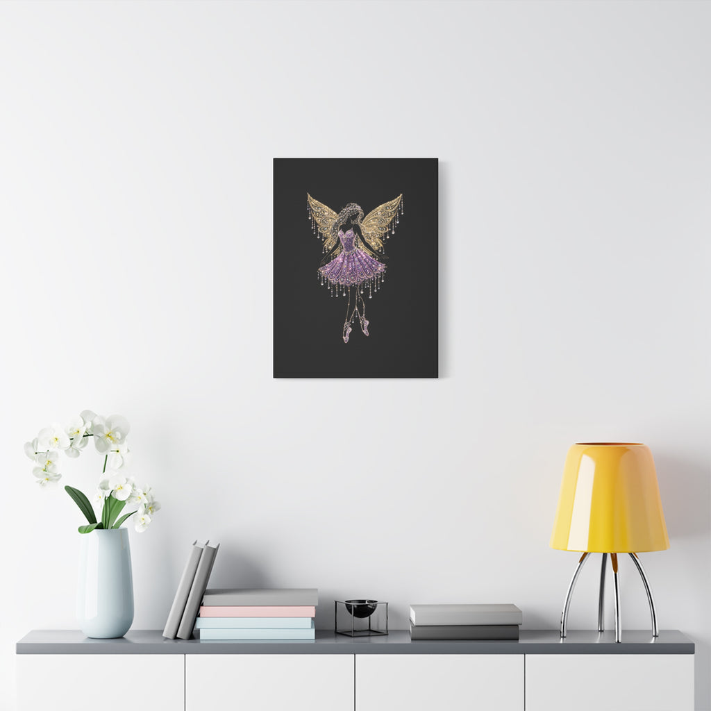 Fairy Ballerina Canvas Art — Sparkling Purple & Gold Wall Decor