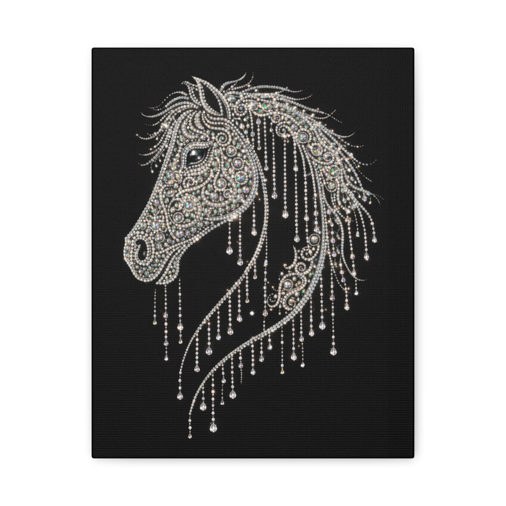 Draped Crystal Horse Matte Canvas Wall Art