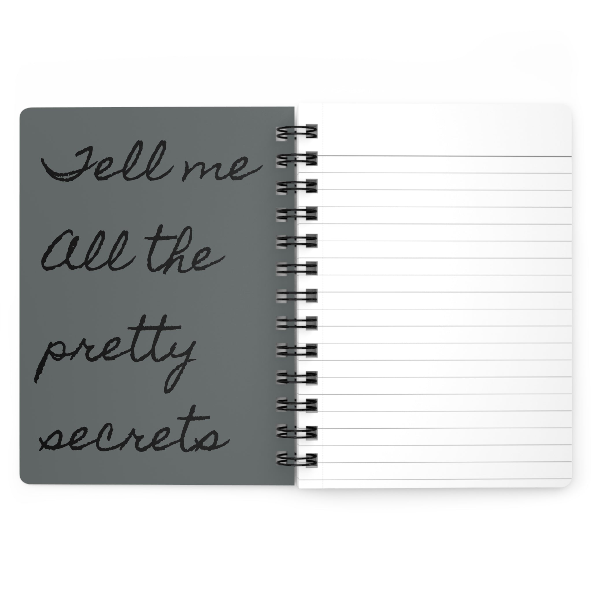 Gothic Moth Damask Spiral Journal — Vintage Skull Pattern Notebook