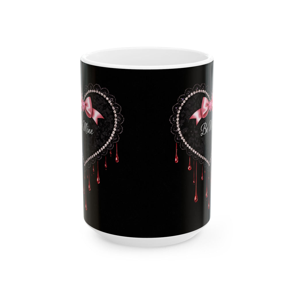 Dripping Heart Gothic Ceramic Mug – Dark Valentine Coffee Cup (11oz, 15oz)