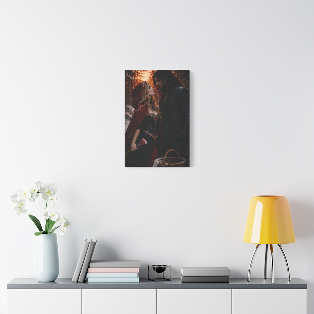 Fairy Tale Canvas Print — Red Riding Hood & Huntsman Matte Stretched 1.25"