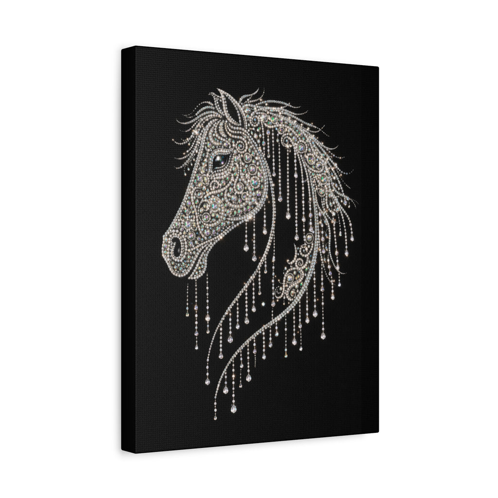 Draped Crystal Horse Matte Canvas Wall Art