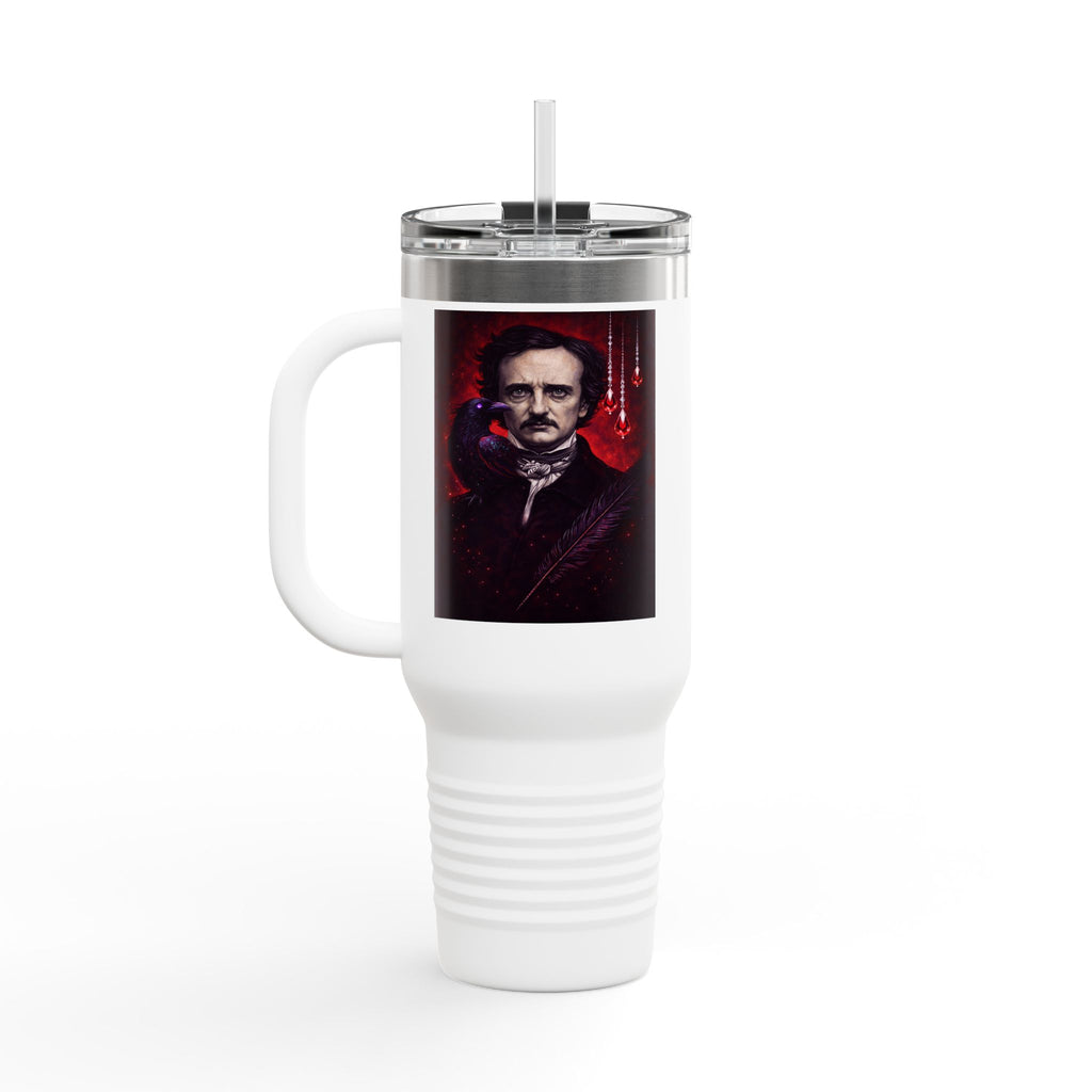 Edgar Allan Poe 40oz Insulated Travel Mug – Gothic Raven Coffee Tumbler
