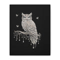 Jeweled Owl Canvas Wall Art — Sparkling Nighttime Owl Print