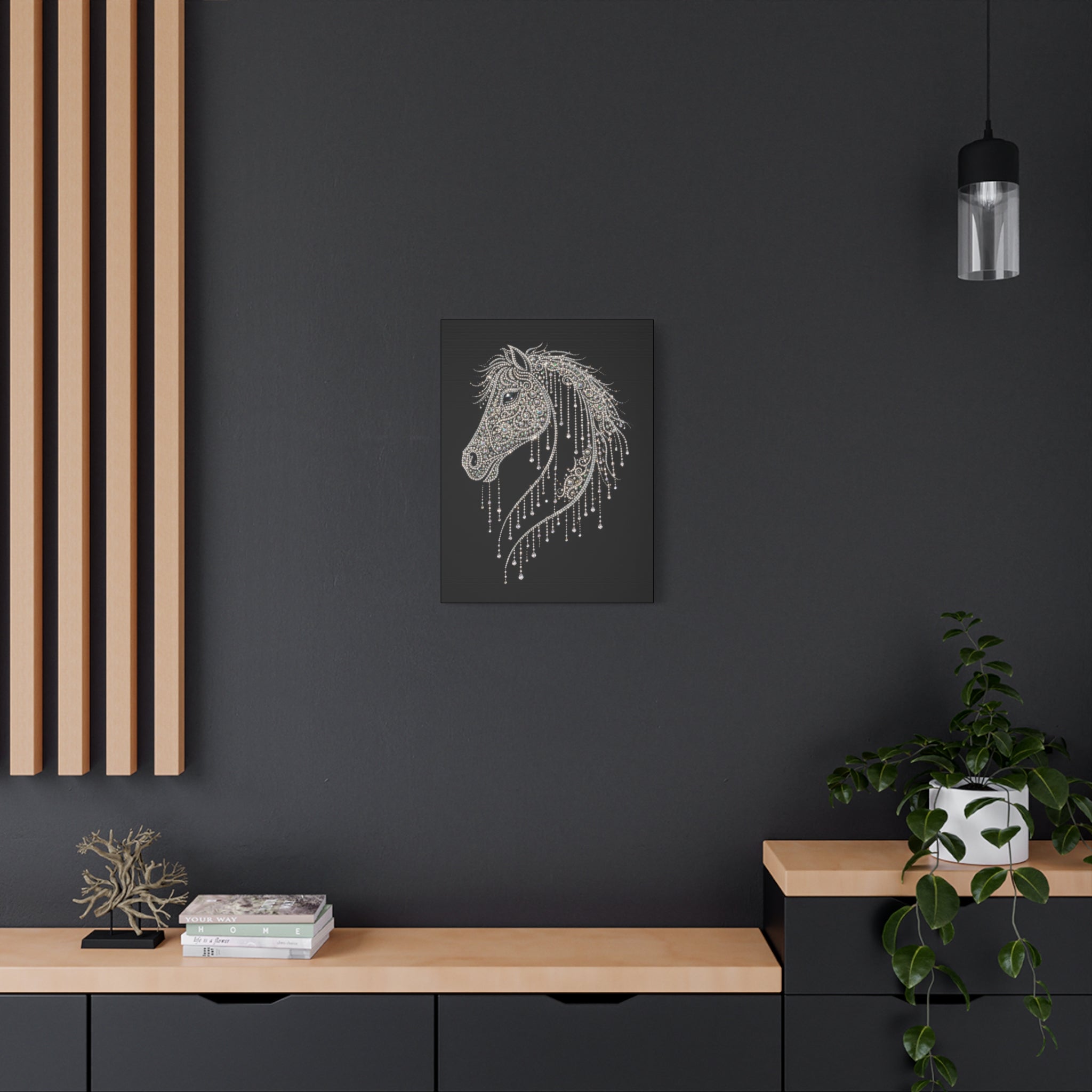 Draped Crystal Horse Matte Canvas Wall Art