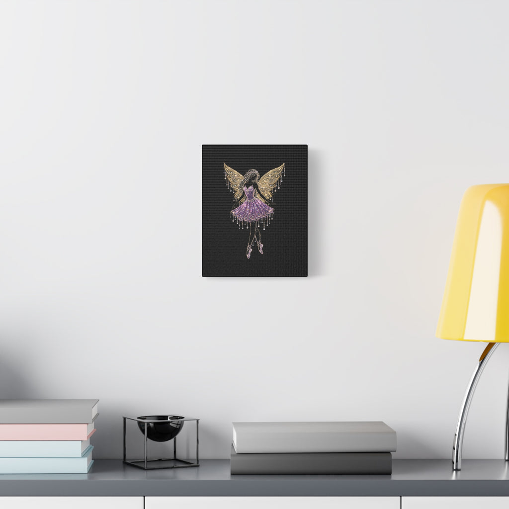 Fairy Ballerina Canvas Art — Sparkling Purple & Gold Wall Decor