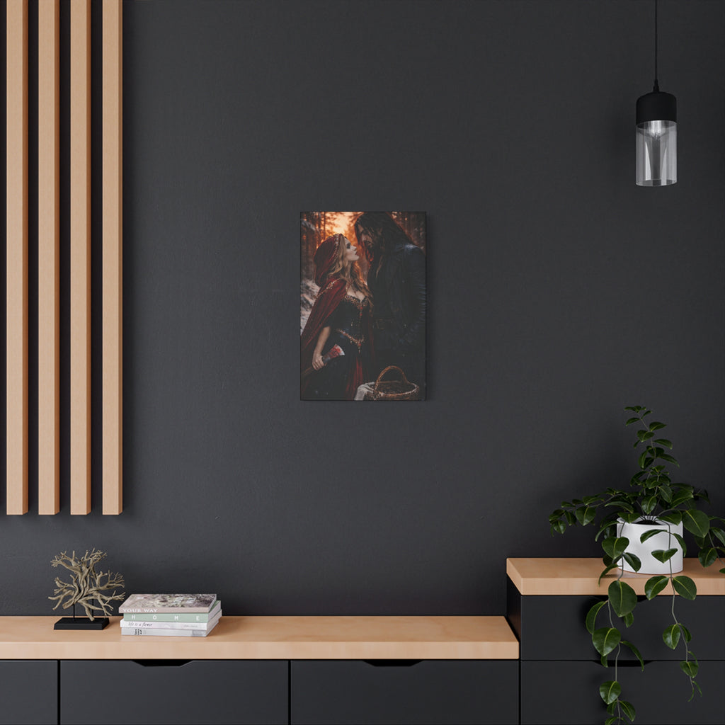 Fairy Tale Canvas Print — Red Riding Hood & Huntsman Matte Stretched 1.25"