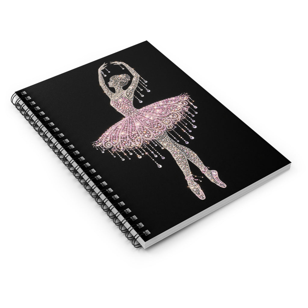 Ballet Dancer Spiral Notebook — Pink Rhinestone Tutu Journal
