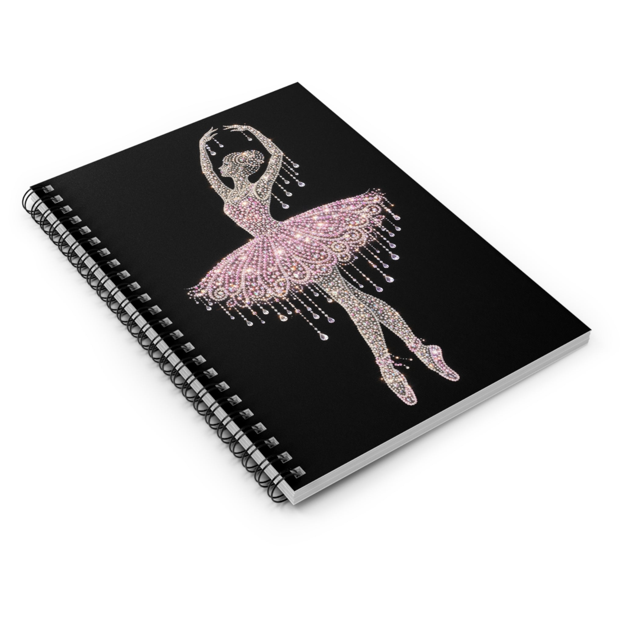Ballet Dancer Spiral Notebook — Pink Rhinestone Tutu Journal