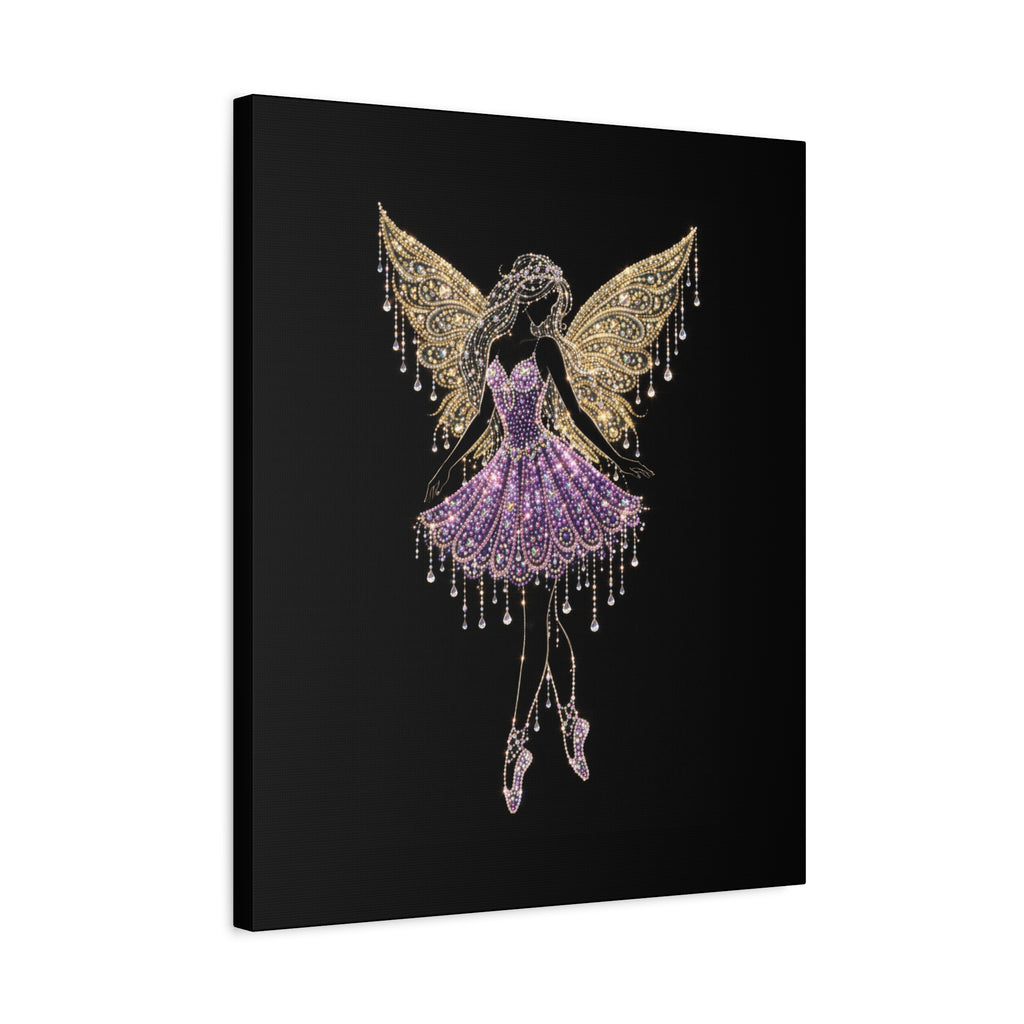 Fairy Ballerina Canvas Art — Sparkling Purple & Gold Wall Decor