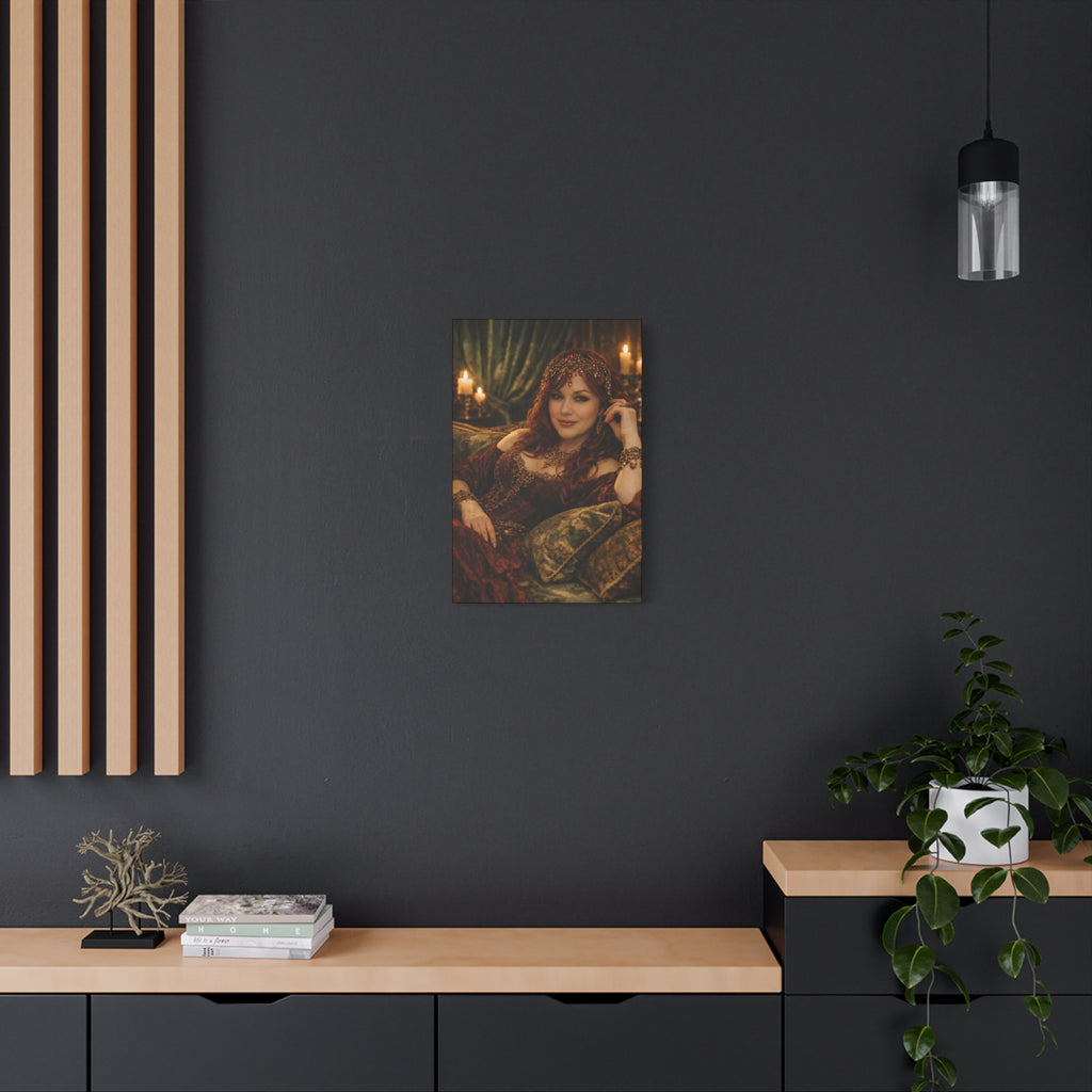 Renaissance Vampire Muse Portrait Canvas — Matte Stretched Wall Art