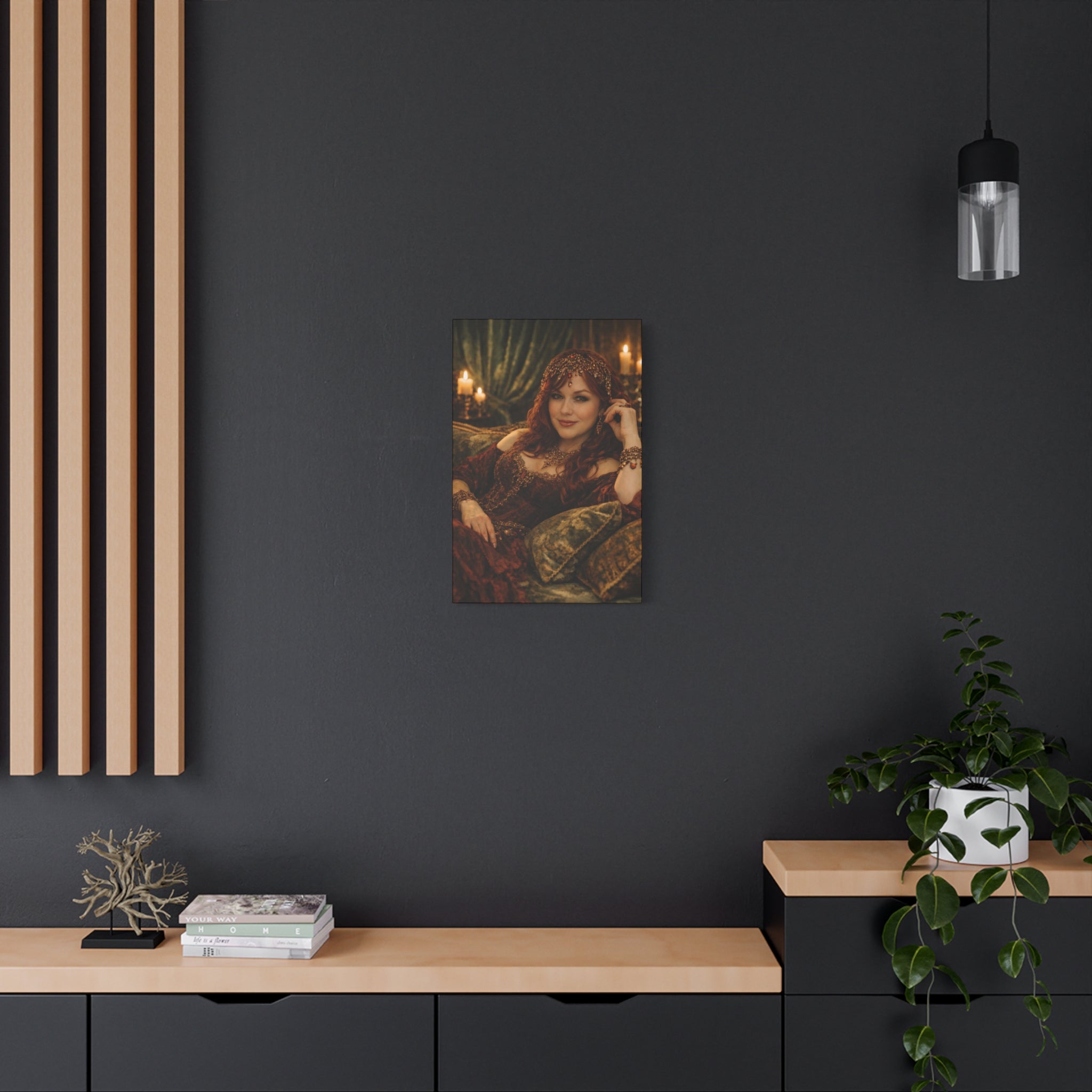 Renaissance Vampire Muse Portrait Canvas — Matte Stretched Wall Art