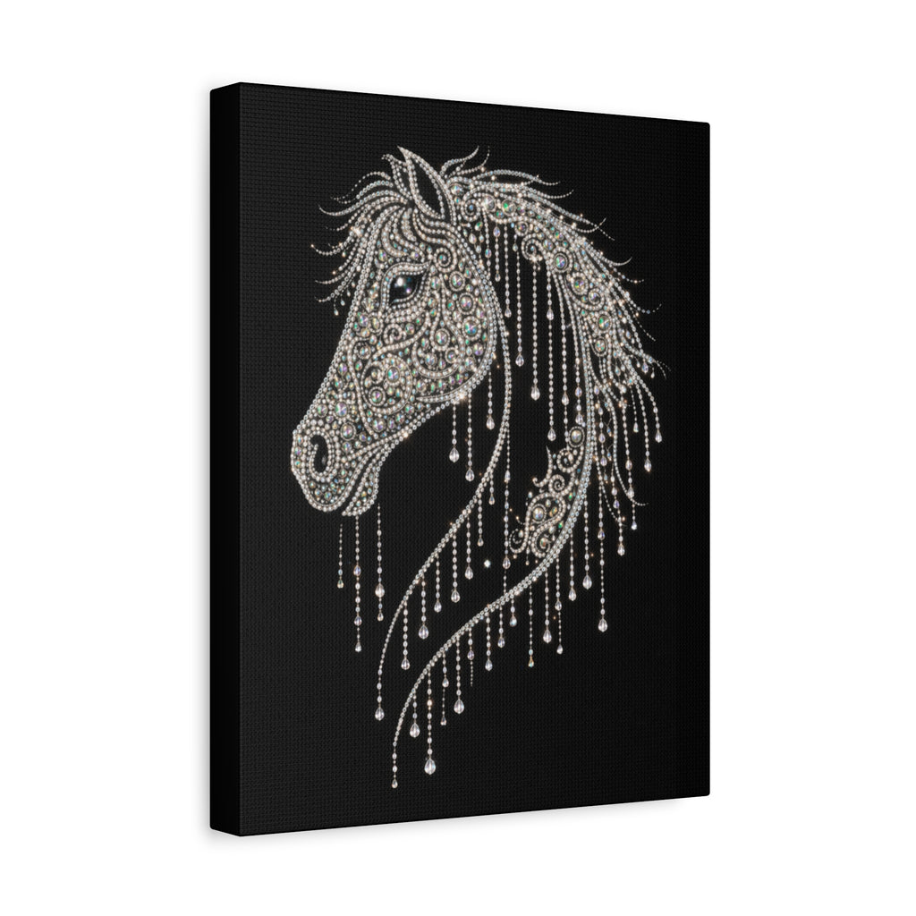 Draped Crystal Horse Matte Canvas Wall Art