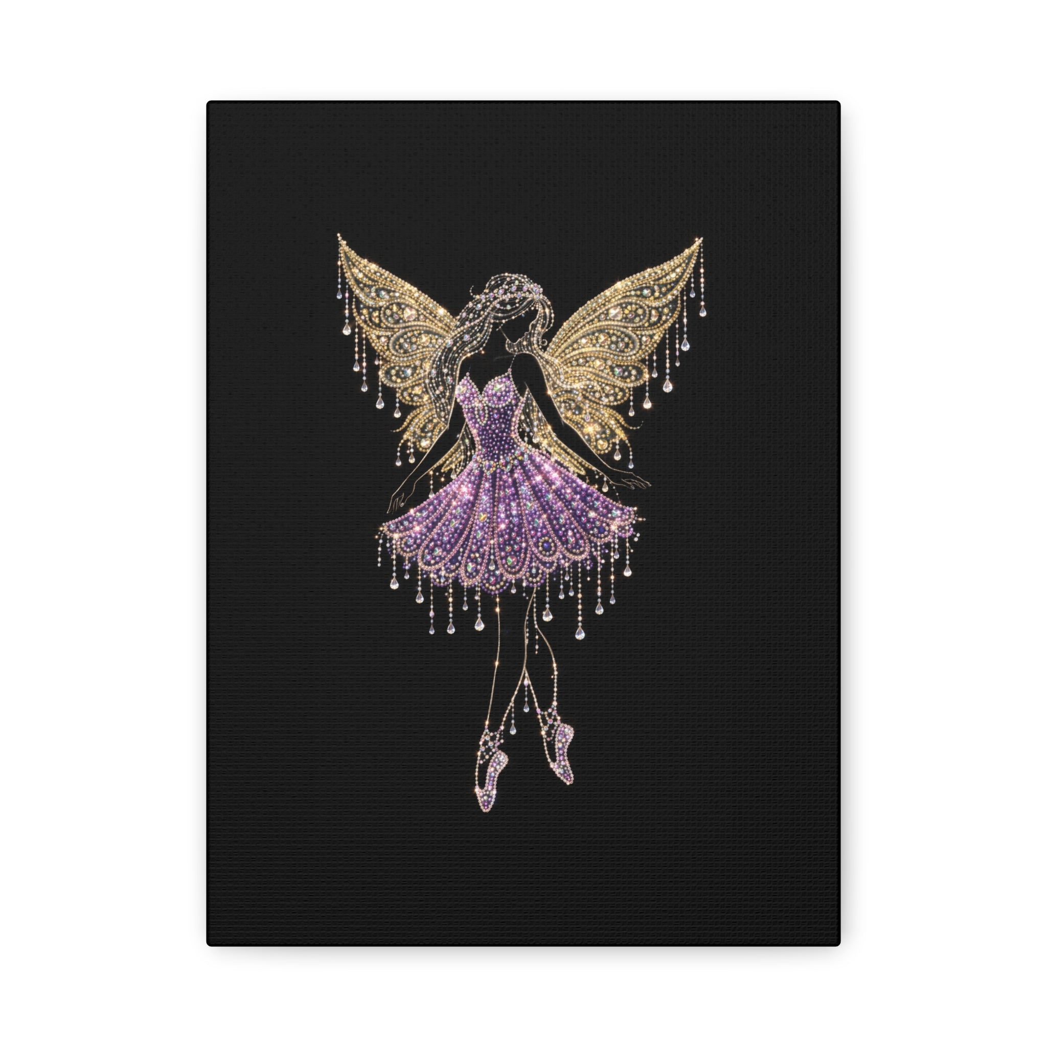 Fairy Ballerina Canvas Art — Sparkling Purple & Gold Wall Decor